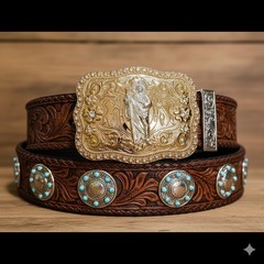 Saint jude San Judas Western belt Buckle Rose Gold Silver Heavy Zinc Alloy