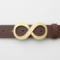 Infinity Belt Buckle Matte Gold Minimalist Elegant Modern Metal