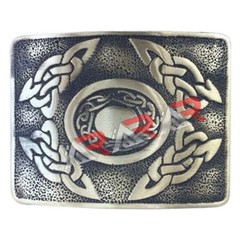 AAR Scottish Celtic Oval Kilt Belt Buckle Antique Finish / Highland Belt Buckle