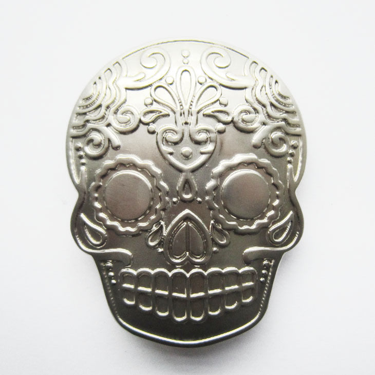 Skull Tattoo Head Silver Metal Fashion Belt Buckle
