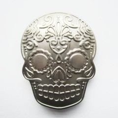 Skull Tattoo Head Silver Metal Fashion Belt Buckle