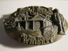 1989 JACK DANIEL&rsquo;S OLD TIME TENNESSEE WHISKEY BELT BUCKLE – HEAVY – GW-26