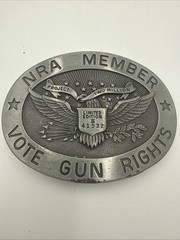 Vintage Limited Edition Numbered NRA Member Vote Gun Rights Pewter Belt Buckle