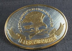 North American Hunting Club Belt Buckle – Wings Of Gold – 24K Gold/Rhodium BOX