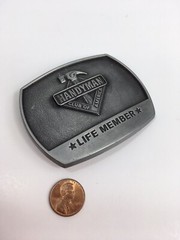 Handyman Club of America Life Member Vintage 1996 Belt Buckle Pewter Silver Tone