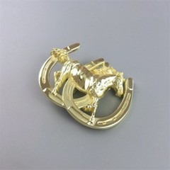 Antique Bronze Plated Horse Horseshoe Belt Buckle Boucle de Ceinture