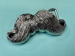 Mustache Novelty Psychobilly Rockabilly Biker Punk Heavy Figural Belt Buckle