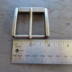 Single Prong Belt Buckle Mens Silver 1.5 Square Roller Replacement Casual Retro