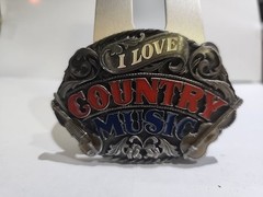 Vintage « I Love Country Music » Western Metal Fashion Belt Buckle