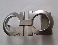 AUTH. SALVATORE FERRAGAMO SILVER GANCINI BELT BUCKLE FOR 1.3&Prime; WIDE BELT STRAP