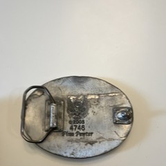 Fim Porter 4746 Oval Silver Western Floral Engraved Longhorn Belt Buckle 1.5&Prime;