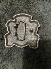 Silver Metal Heraldic Coat of Arms Crest Belt Buckle Antique Finish 1.5in