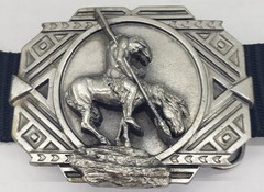 Men&rsquo;s Indian on Horse Belt Buckle by Siskiyou, Made in USA [kw383]