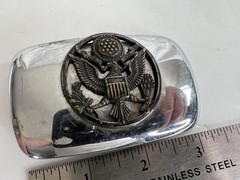 Great Seal Eagle Belt Buckle Mens Silver Yosco USA Crest Medallion Logo Military