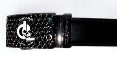 Golf Belt Buckle & Leather Belt Removable Magnetic Ball Marker Ratchet Dog Leg