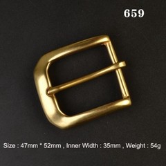 35mm Pin Single Prong Clip Buckle for Men Leather Belt Replacement Retro Brass