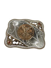Hebilla Vaquera Centenario Moneda Mexico Coin Western Style Cowboy Buckle