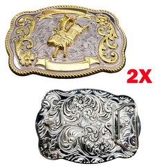 2X Rock Bull Ride 10cm Huge Rodeo Big Cowboy Texas Western Shine Belt Buckle HOT