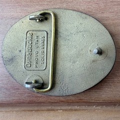 Vintage DynaBuckle MSA First Team Gas Mask Solid Brass Belt Buckle Provo Utah