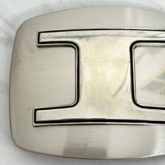I Letter Initial Monogram Silver Tone Belt Buckle 3.16&Prime; Personalized