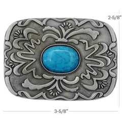 Indian American Style Turquoise Round Belt Buckle Southwest Style