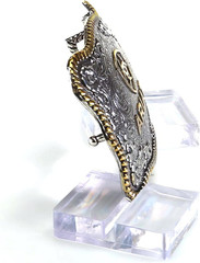 ARIAT Large Scalloped Shape Buckle with Logo, Floral and Scroll Detail, Twisted