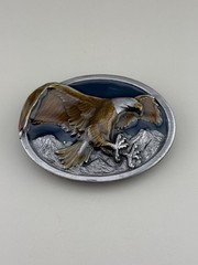 Bergamot Brass Eagle Belt Buckle 1984 Vintage Western Americana