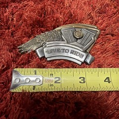 LIVE TO RIDE Eagle Wing & V-Twin Engine Belt Buckle Biker Rider Buckle