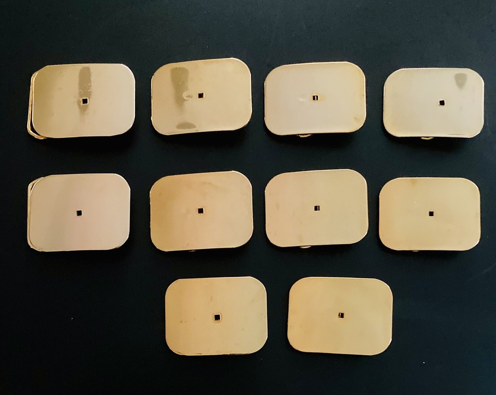 Lot of 10 Metal Belt Buckle Blanks Polished Brass For Medallion Emblem Mounting