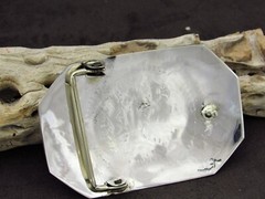 Navajo Kokopelli Sterling Silver Overlay Belt Buckle by Sonny Gene +
