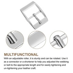 8Pcs Metal Roller Buckle 1 Inch Single Prong Silver