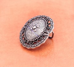 Antique Silver Western Tribal Flower Leathercraft Belt Buckle For 42MM Strap