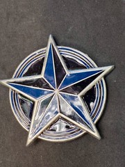 Star Blue And Black Color Pewter Great American Products Belt Buckle