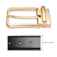 35mm Golden Belt Buckle for Men Solid Alloy Silver Pin Buckle Fashion