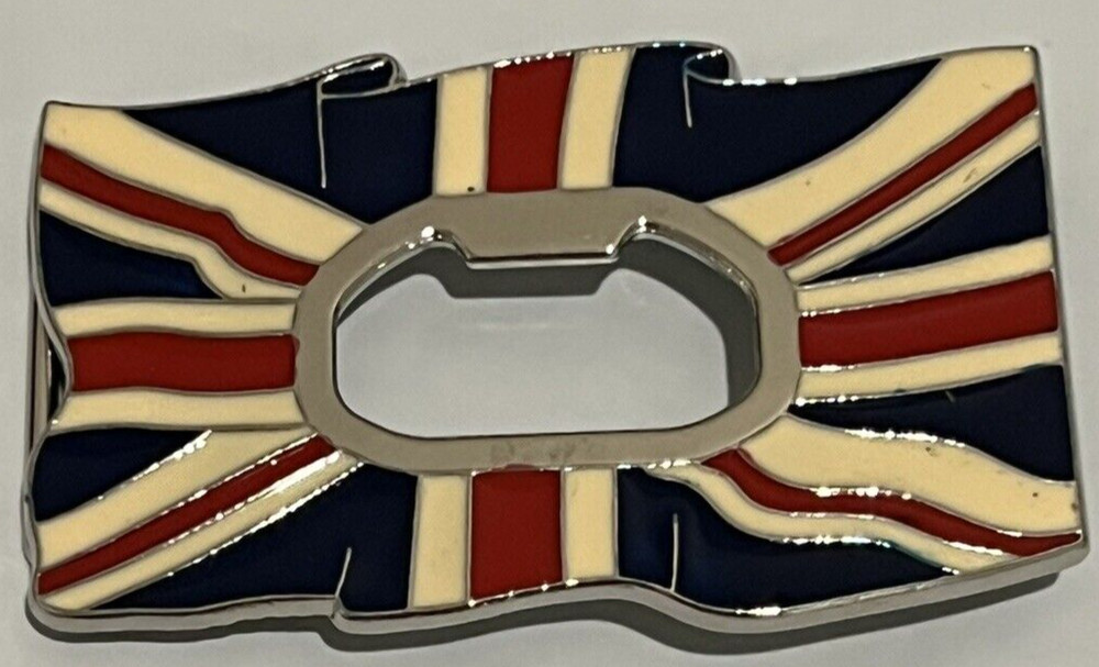 Union Jack Flag British Beer Bottle Opener Novelty Belt Buckle Humorous Modern