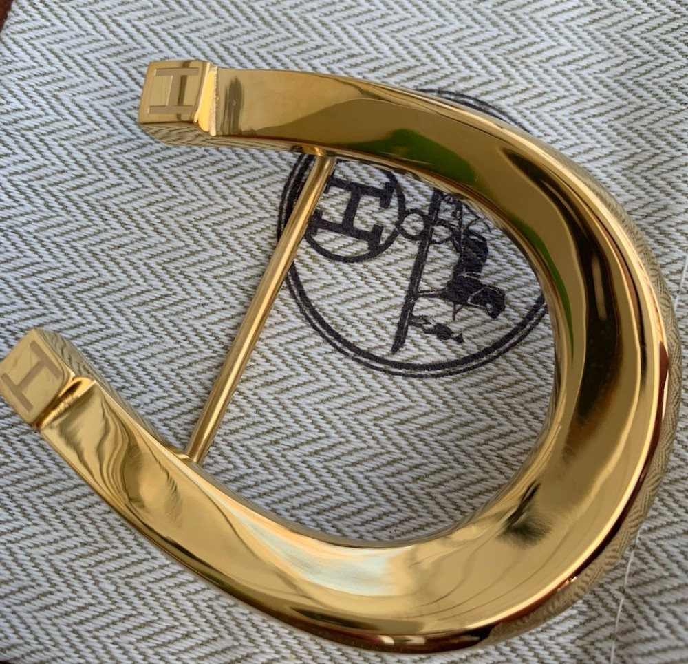 Hermes Buckle Waist Belt 38mm Gold Hermès Fer à Cheval horseshoe-shaped