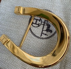 Hermes Buckle Waist Belt 38mm Gold Hermès Fer à Cheval horseshoe-shaped