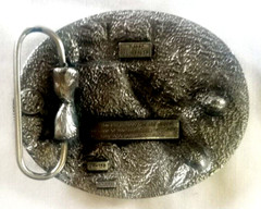 Alaska Moose Belt Buckle Silver-Tone Metal for 2&Prime; Belt 3.25&Prime; Long 1992
