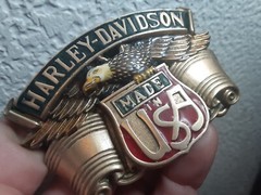 vintage baron Harley Davidson Belt Buckle Solid Brass Eagle Wings