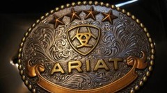 Ariat Western Belt Buckle Oval Stars Logo Silver A37055