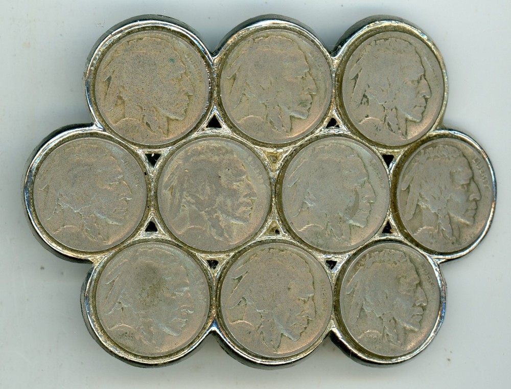 Buffalo Nickel Belt Buckle Vintage Coin Jewelry Western Full Dates 3.75&Prime; – 2.50&Prime;