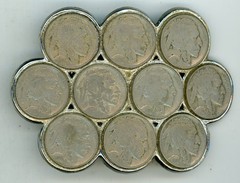Buffalo Nickel Belt Buckle Vintage Coin Jewelry Western Full Dates 3.75&Prime; – 2.50&Prime;