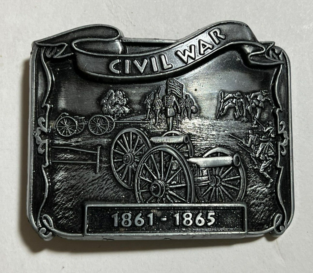 Civil War 1861-1865 Pewter Metal Belt Buckle Century Made in Canada, Used
