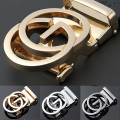 Men&rsquo;s-GO-Belt-Leather-Ring Design-Auto Buckle- Avail in Gold, Silver and Gray