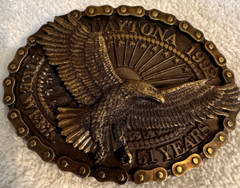 VINTAGE 1992 DAYTONA BIKE WEEK BELT BUCKLE ARTISTRY IN IRON silver or brass