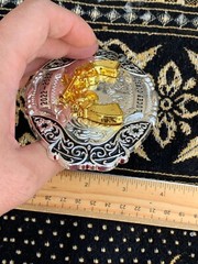 Western Buckle Gold Black Silver Guns 2nd Amend Cowboy 2 »Buckle Hebilla Vaquero