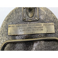 Vintage BASS Anglers Sportsman Society 20th Anniversary Belt Buckle 1967-1987