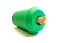 Sodapup Coffee Cup Treat Dispenser Durable Rubber Chew Dog Toy – Green – Medium