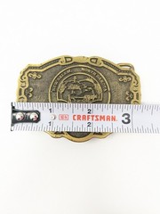 New Salem North Dakota 1883 -1983 Centennial Belt Buckle Hit Line Brass 100 Year