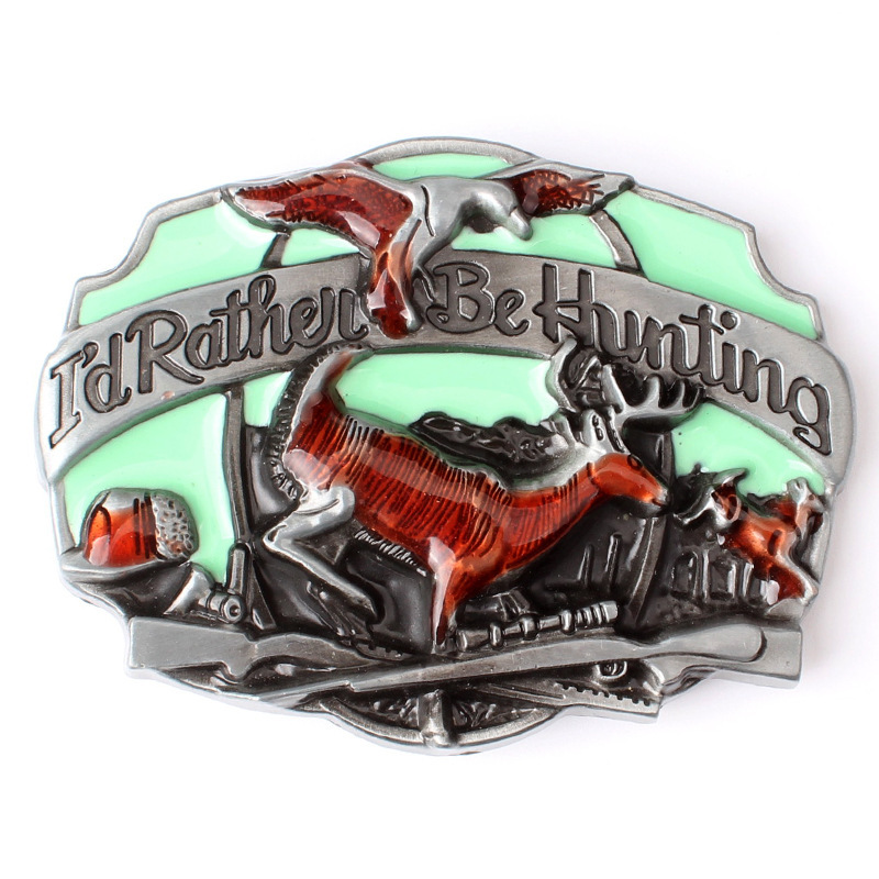 Deer Hunting Belt Buckle Western Cowboy Native American (DER-01)